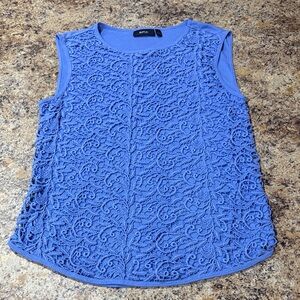 Apt. 9 Blue Lace Overlay Sleeveless Blouse
